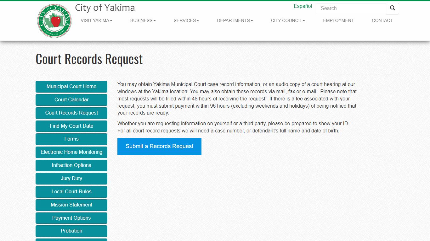Court Records Request | Municipal Court - City of Yakima